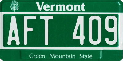 VT license plate AFT409