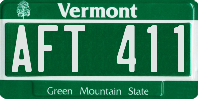 VT license plate AFT411