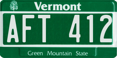 VT license plate AFT412