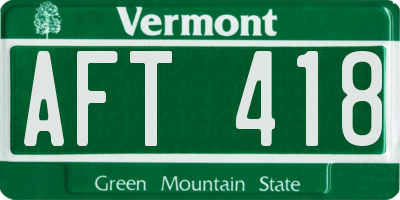 VT license plate AFT418