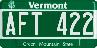 VT license plate AFT422