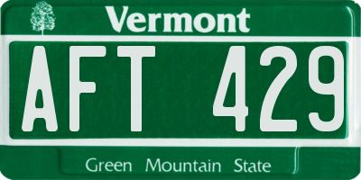VT license plate AFT429
