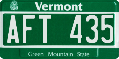 VT license plate AFT435