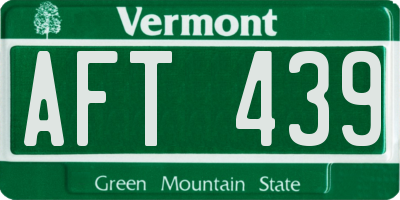 VT license plate AFT439