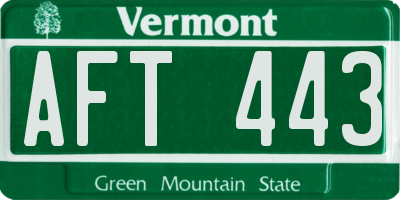 VT license plate AFT443