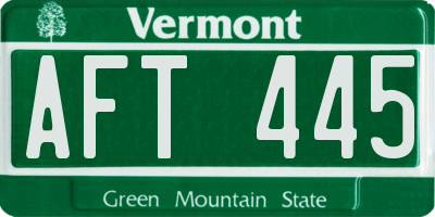 VT license plate AFT445