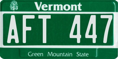 VT license plate AFT447