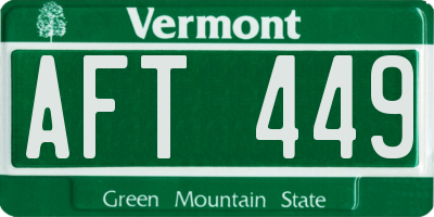 VT license plate AFT449