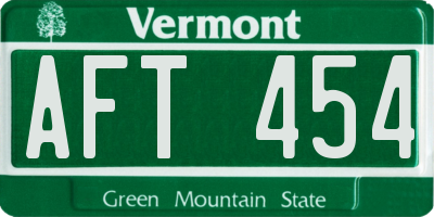 VT license plate AFT454