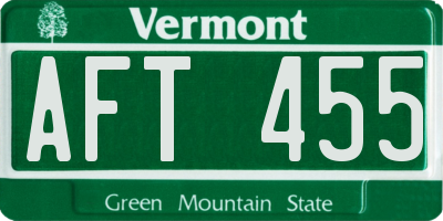 VT license plate AFT455