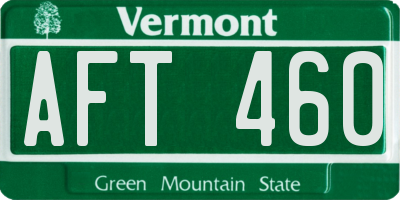 VT license plate AFT460