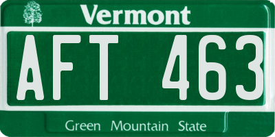 VT license plate AFT463