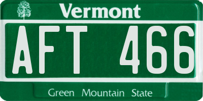 VT license plate AFT466
