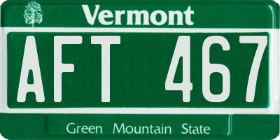 VT license plate AFT467
