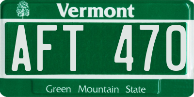 VT license plate AFT470