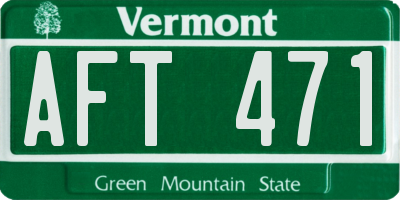 VT license plate AFT471