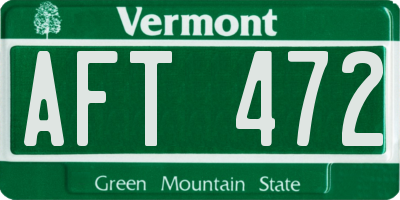 VT license plate AFT472