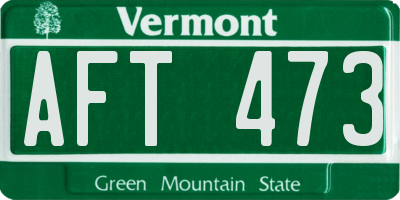 VT license plate AFT473