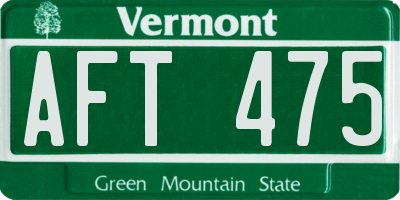 VT license plate AFT475