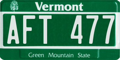 VT license plate AFT477