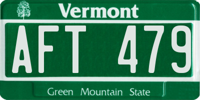 VT license plate AFT479