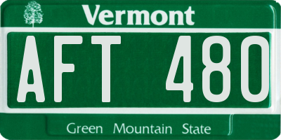 VT license plate AFT480