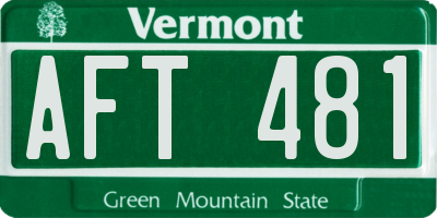 VT license plate AFT481