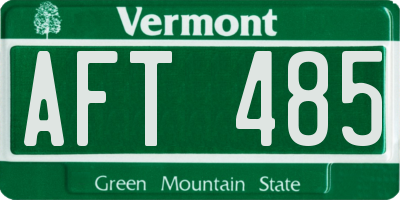 VT license plate AFT485