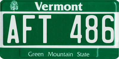 VT license plate AFT486