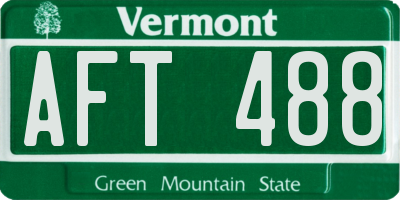 VT license plate AFT488