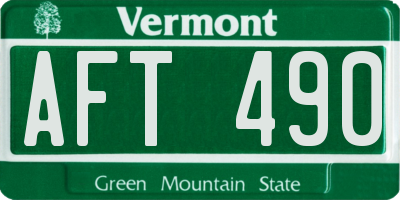 VT license plate AFT490