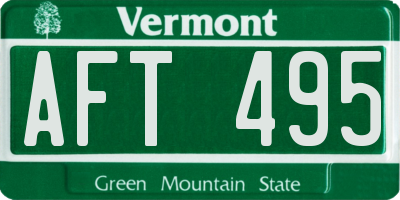 VT license plate AFT495