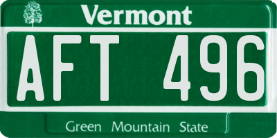 VT license plate AFT496