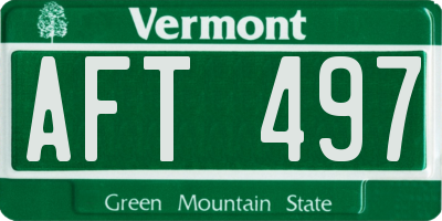 VT license plate AFT497