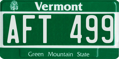 VT license plate AFT499