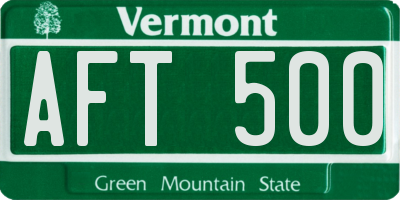 VT license plate AFT500