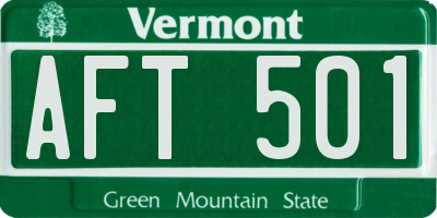VT license plate AFT501