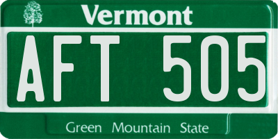 VT license plate AFT505