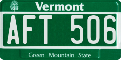 VT license plate AFT506
