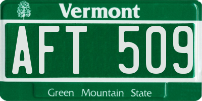VT license plate AFT509