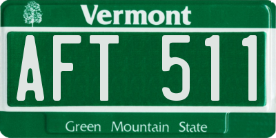 VT license plate AFT511