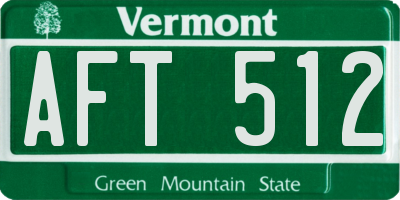 VT license plate AFT512