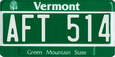 VT license plate AFT514