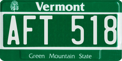 VT license plate AFT518