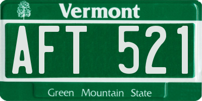 VT license plate AFT521