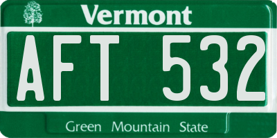 VT license plate AFT532