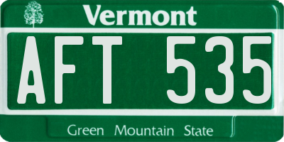 VT license plate AFT535
