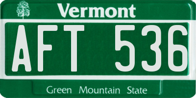 VT license plate AFT536