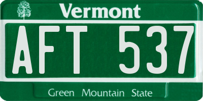 VT license plate AFT537