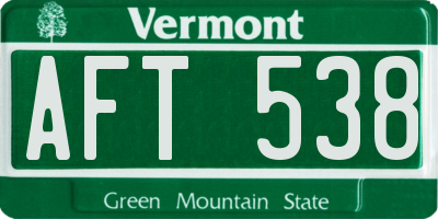 VT license plate AFT538